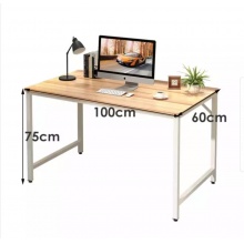 木以成居 电脑桌书桌加宽台式家用现代简约简易办公桌写字桌子 苹果木色白色桌腿 LY-1049