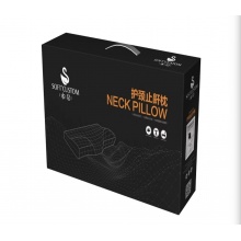 水帛天鹅绒颈椎枕记忆枕护颈枕成人记忆棉专用枕头单人 藏蓝 30x50cm