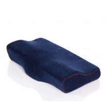 水帛天鹅绒颈椎枕记忆枕护颈枕成人记忆棉专用枕头单人 藏蓝 30x50cm
