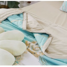 水帛冰感蓝调夏凉被春夏居家必备单双人通用凉感柔软亲肤春夏天用 浅蓝色 150x200cm