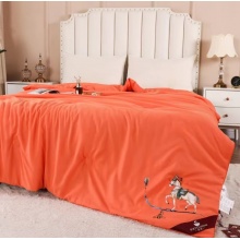 水帛夏季凉感夏被水洗冰丝夏凉被空调被夏天双人春秋薄被子被芯可机洗 橙色 200x230cm