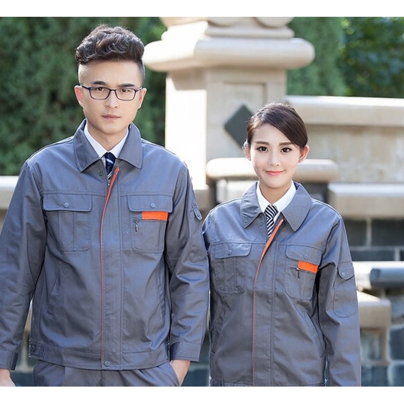 领灿工作服套装男劳保服长袖春秋冬车间工人工厂耐磨工装汽修建筑工地 丝A518灰色