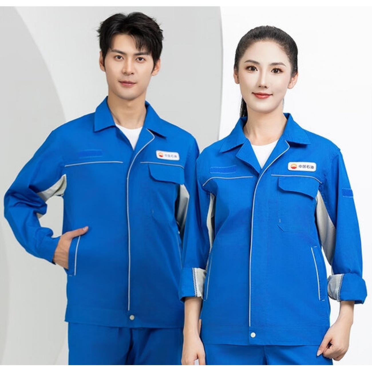 防静电油田加油站工装定制 红色有标款-套装